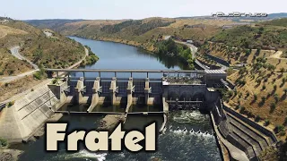 Fratel Dam in Portugal aerial view