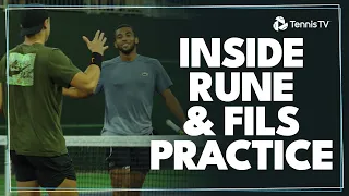 Inside Arthur Fils & Holger Rune's Indian Wells Practice! 🌴