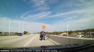 Motorcycle Crash Causes Rider to Plummet Over Guardrail || ViralHog