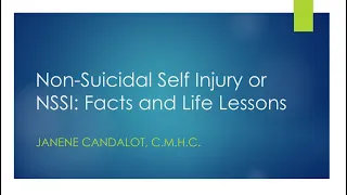 Non-Suicidal Self Injury or NSSI: Facts and Life Lessons