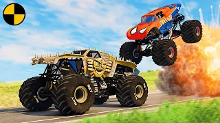 Spider-Man vs Max-D Monster Jam 😱 BeamNG.Drive