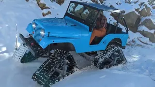 71 Jeep CJ5 on tracks first time in snow