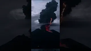 Volcanic LIGHTNING at Sakurajima Volcano! Feb 14 2024 #shorts #volcanic #fire  #volcanoeruption