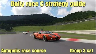 Gt sport daily race C strategy guide....Group 3....Autopolis international race course.