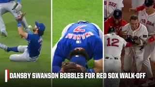 Dansby Swanson BOBBLES THE BALL to let the Red Sox WALK IT OFF 😳 | ESPN MLB