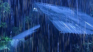All You Need To Sleep Instantly - Heavy Rain & Impetuous Thunder Sounds on Creaky Tin Roof at Night