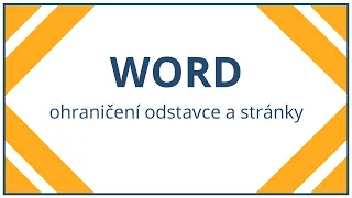 Word - ohraničení odstavce a stránky