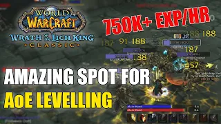 AMAZING AoE Levelling Spot in WOTLK Classic - 750K+ EXP PER HOUR