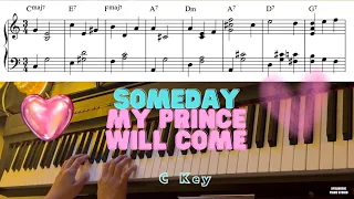 Someday My Prince Will Come Jazz Piano Short ver. (C key) + sheet(악보)