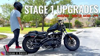 Harley 48 Stage 1 Upgrades [Bassani Sweeper, Arlen Ness Monster Sucker, Dynojet PV4]