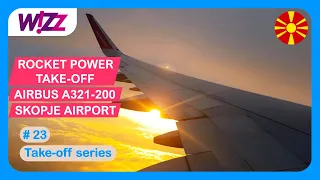 Stunning sunrise rocket power take-off | Skopje Airport | Wizzair | Airbus A321-200
