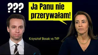 Krzysztof Bosak i przerywająca dziennikarka w TVP