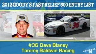 2012 Goody's Fast Relief 500 Entry List