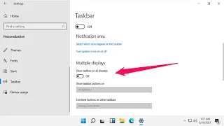 How to Show  Enable Taskbar on Multiple Displays in Windows 11