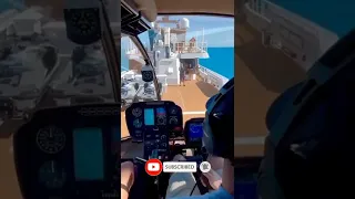 Landing a helicopter on a ship in the ocean #shorts