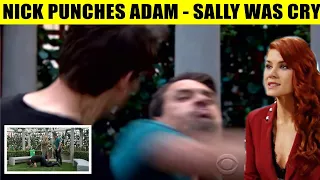 CBS Young And The Restless Spoilers Nick punches Adam because he wants Sally to have an abortion