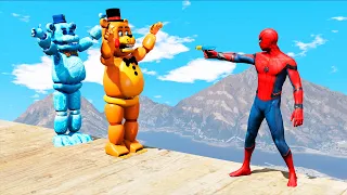 GTA 5 Water Ragdolls Spiderman vs FNAF Animatronics Jumps/Fails (Euphoria Physics Funny Moments)