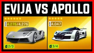 Asphalt 9 MAX Lotus Evija VS MAX Apollo N 🔥🔥