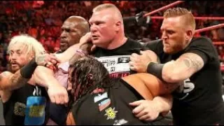 Brock Lesnar brawls with Samoa Joe  Raw