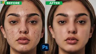 High - End Face  Retouching - Best Photoshop Tutorial _ Skin retouching 2023 #photoshoptutorial