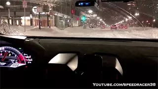 Lamborghini Performante launch control in the snow