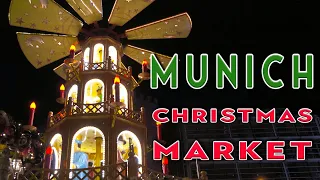 MUNICH (MÜNCHEN), Germany 🇩🇪 Christmas Market Walking Tour [4K/60fps, 3D Binaural Sound, Captions]