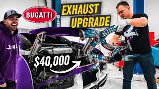 SURPRISING my FRIEND with a $40K Exhaust for his BUGATTI