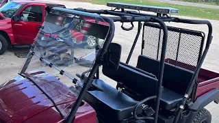 2016 Kawasaki Mule. Light bars, Flood lights and Overhead security light pod added 4 local college