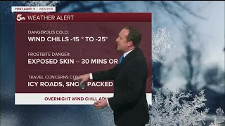 Worst of the cold expected tonight & Monday