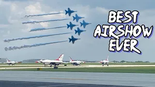 The Thunderbirds AND The Blue Angels Fly in the Same Airshow