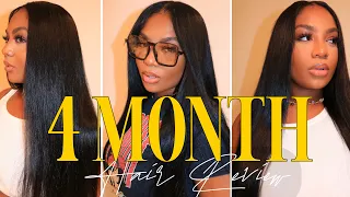 MIDDLE PART QUICK WEAVE TUTORIAL, NATURAL RESULTS! NO HEAT DAMAGE, 4 MONTH HAIR UPDATE! | KlaiyiHair