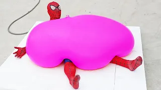 Spider Man Under the Giant Water balloon!