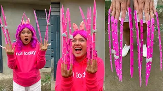 USANDO UÑAS GIGANTES TODO EL DÍA😮| LOS MEJORES TIKTOKS DE ISABEL PAIPAY