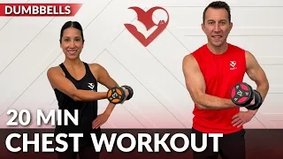 20 Min Chest Workout with Dumbbells at Home