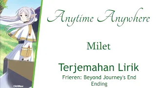 Frieren:Beyond Journey's End ED Full Terjemahan Lirik || Anytime Anywhere - Milet || ROM/KAN/IND/ENG