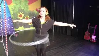 Interview with the very 1st Female Wiggle Emma Watkins who shows how to Hula Hoop