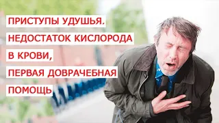 Приступы удушья  Недостаток кислорода в крови, первая доврачебная помощь