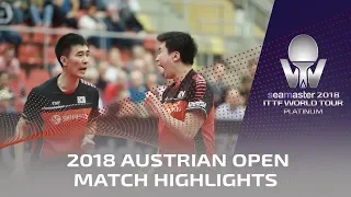 Fan Zhendong/Wang Chuqin vs Lee Sangsu/Jeoung Youngsik | 2018 ITTF Austrian Open Highlights (1/4)