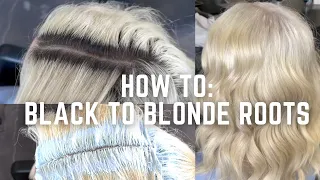 Bleaching Black roots to white blonde tutorial