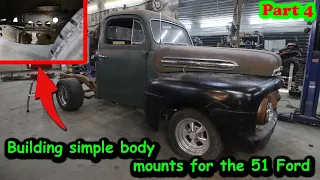 Building body mounts on s10 chassis for the 51 Ford F1 body Part 4