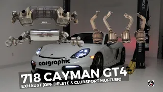 718 GT4 Cayman Exhaust - Cargraphic Muffler/OPF Deletes (Install & Sound)