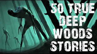 50 TRUE Cryptids & Deep Woods Scary Stories Told In The Rain | Horror Stories To Fall Asleep To