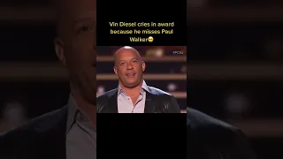 Vin Diesel Cries In An Award After Missing The Late Paul Walker #shorts #fastandfurious #subscribe