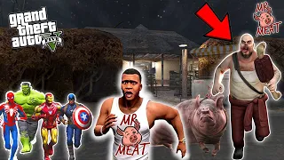 Franklin and Avengers VS Mr Meat Escape from House | Mr Meat 1 | GTA V AVENGERS | A.K GAME WORLD