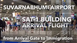 SUVARNABHUMI AIRPORT (SAT-1 )Arrival Flight from Arrival Gate to Immigration สนามบินสุวรรณภูมิขาเข้า