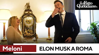 Elon Musk a Roma scherza con Giorgia Meloni: il video dell'incontro