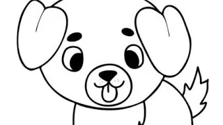 How to Draw a Cute Puppy - Drawing and Coloring for Kids and Toddlers