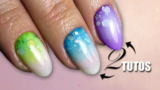 CONTOURING NAIL ART au semi-permanent 💚💙💜