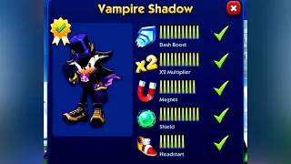 SONIC DASH VAMPIRE SHADOW ALL LEVELS MAX UPGRADE GAMEPLAY