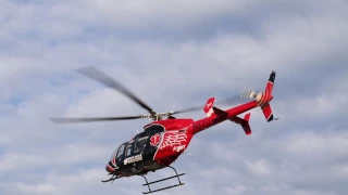 Survival Flight 4 Bell 407 Landing At White River Medical Center CLOSE UP